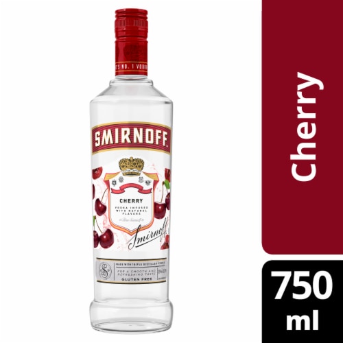 Smirnoff Cherry Flavored Vodka 750ml Bottle available at Sip N Burn Liquors, perfect for cocktails and mixed drinks.