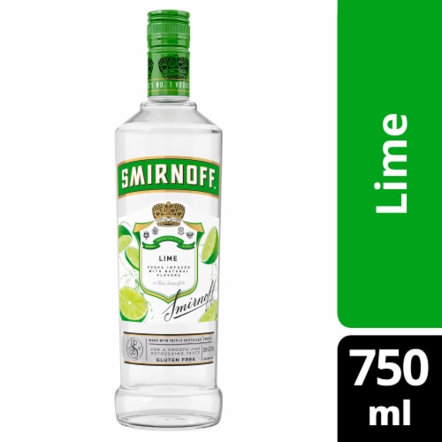 Smirnoff Lime Twist Flavored Vodka 750ml bottle available at Sip N Burn Liquors, perfect for cocktails and refreshing drinks