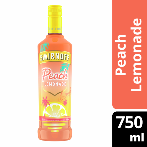 Smirnoff Peach Lemonade Flavored Vodka 750ml available at Sip N Burn Liquors, refreshing peach and lemonade blend for cocktails.