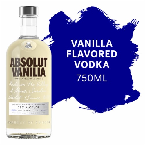 Absolut Vanilia Vodka Flavored 750ml Bottle available at Sip N Burn Liquors, premium flavored vodka for cocktail enthusiasts