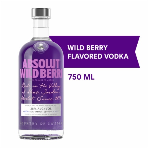 Absolut Wild Berri Flavored Vodka 750ml Bottle available at Sip N Burn Liquors, perfect for cocktails and refreshing drinks.