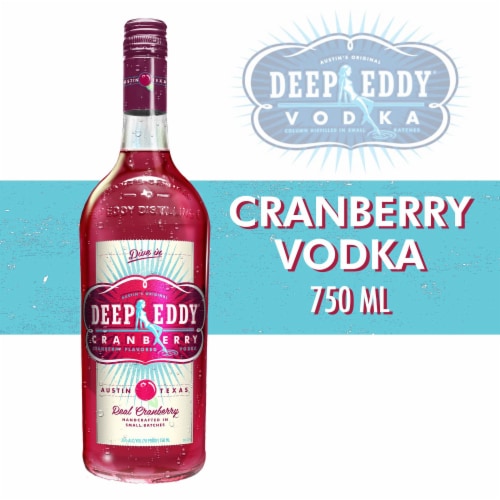 Deep Eddy Cranberry Vodka 750ml bottle available at Sip N Burn Liquors, smooth and refreshing flavored vodka perfect for cocktails.