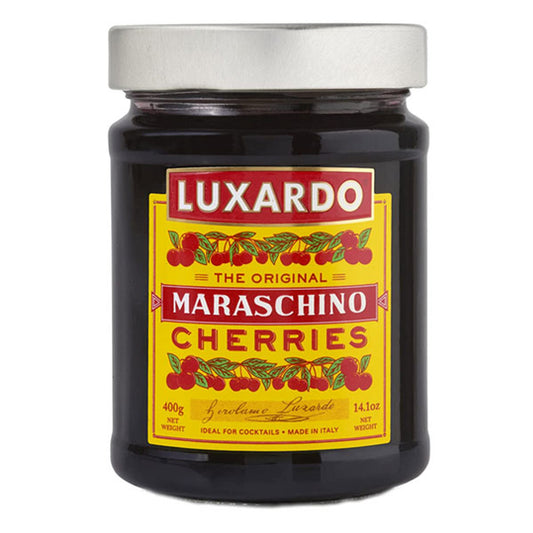 Luxardo Maraschino Cherries 400g from Sip N Burn Liquors, premium cocktail garnish, sweet and vibrant, perfect for enhancing drinks and desserts.