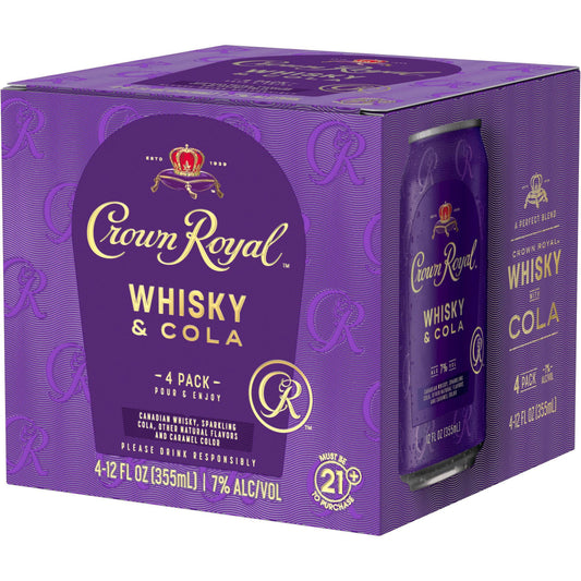 Crown Royal 4pk Can from Sip N Burn Liquors - premium Canadian whiskey ready to enjoy in a convenient pack.