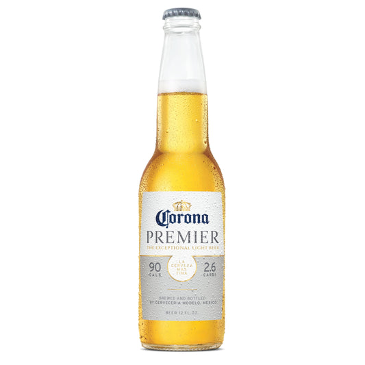 Corona Premier beer from Sip N Burn Liquors, light and refreshing Mexican lager with golden color and crisp taste.