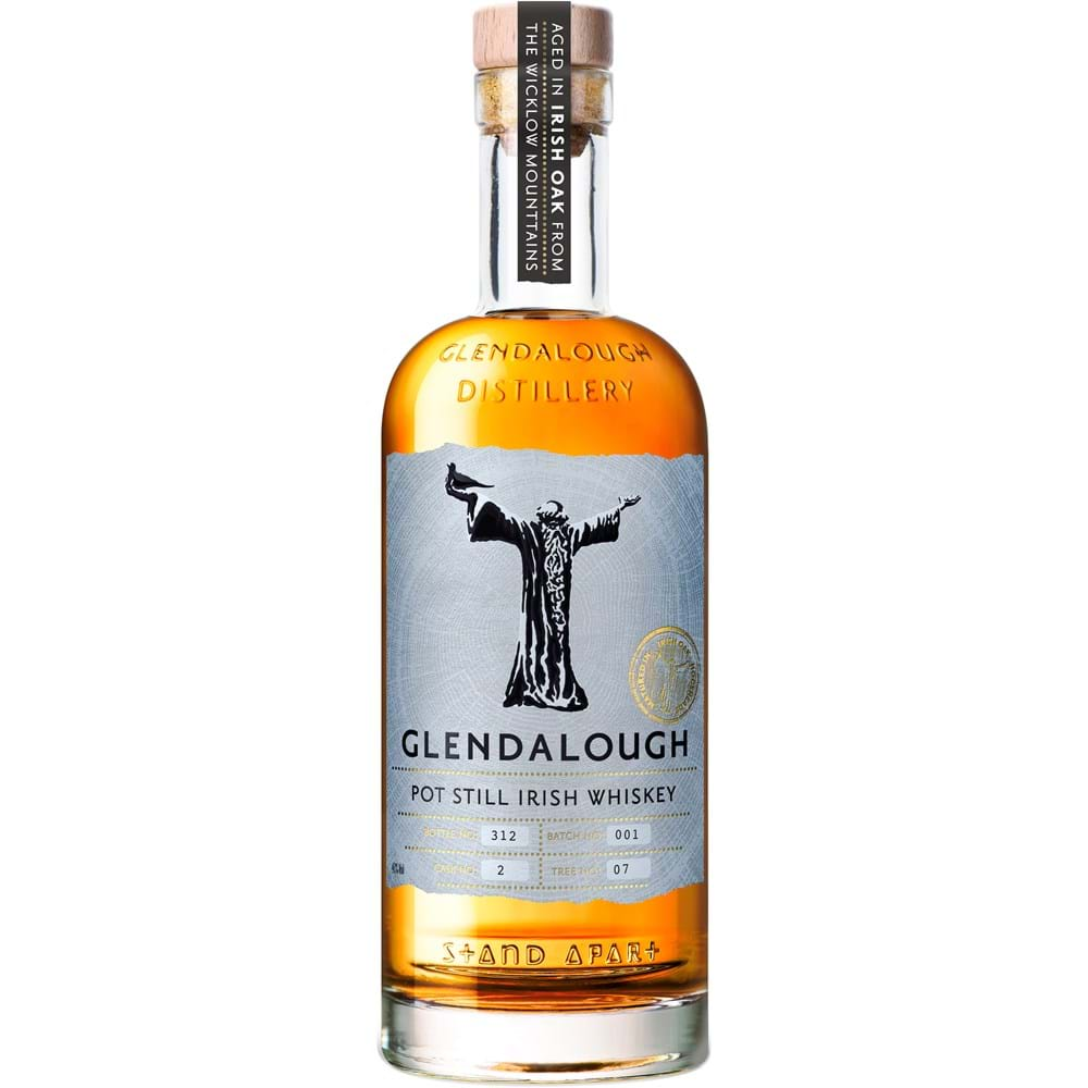 Glendalough Pot Still Whiskey Irish Oak Finish 750ml bottle available at Sip N Burn Liquors, premium Irish whiskey with rich flavors and unique oak influence.