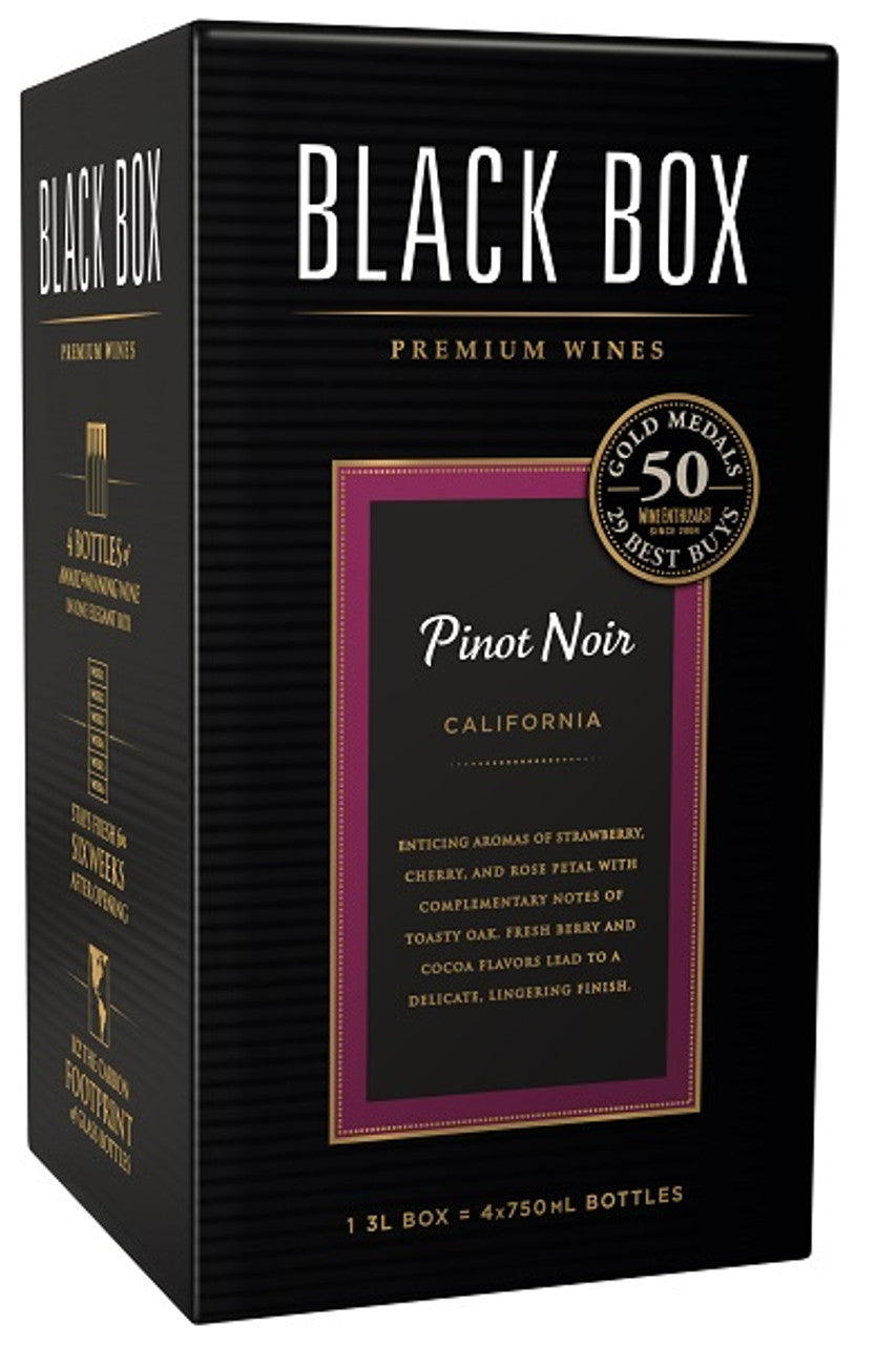 Black Box Pinot Noir 3L wine box from Sip N Burn Liquors, premium quality red wine with rich flavor and convenient packaging.