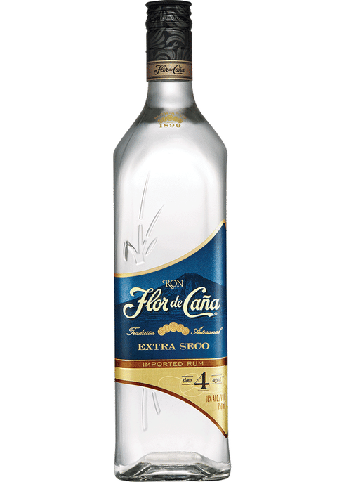 Flor De Cana 4 Year Extra Seco Rum from Sip N Burn Liquors - premium quality rum with a smooth finish, perfect for cocktails and sipping.