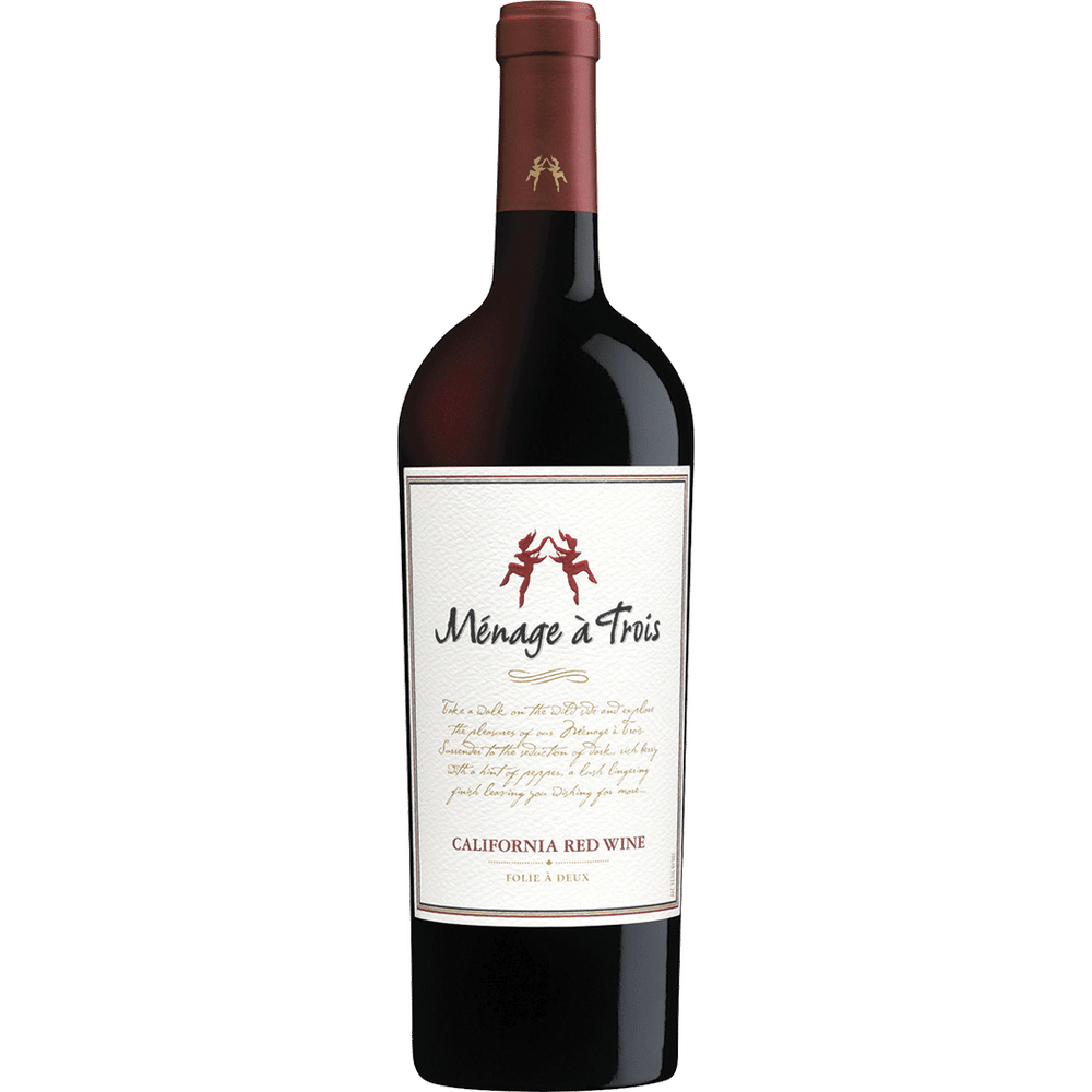 Menage A Trois Red wine bottle from Sip N Burn Liquors, featuring a rich blend of flavors and elegant packaging perfect for any occasion.