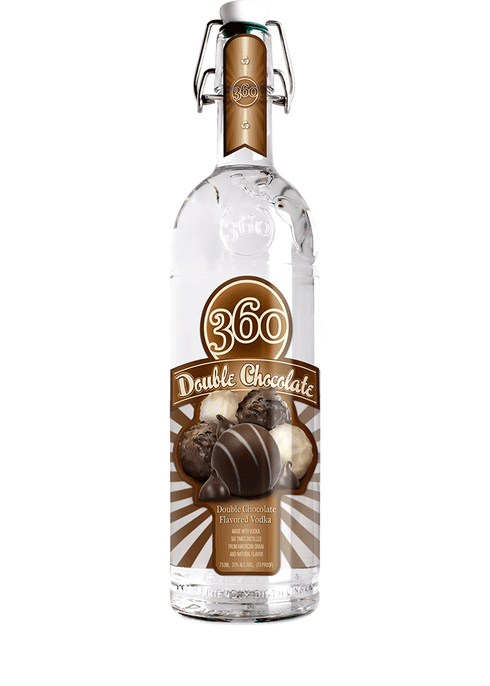 360 Vodka Double Chocolate Flavored 750ml Bottle available at Sip N Burn Liquors, rich chocolate taste for a unique cocktail experience