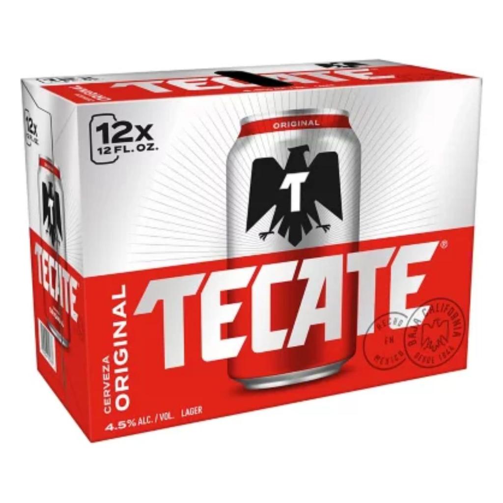 Tecate 12oz beer from Sip N Burn Liquors, refreshing lager with crisp taste and golden appearance