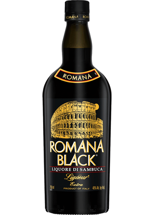 Romana Sambuca Black 750ml bottle available at Sip N Burn Liquors, a premium anise-flavored liqueur with a rich black color and aromatic herbal notes.