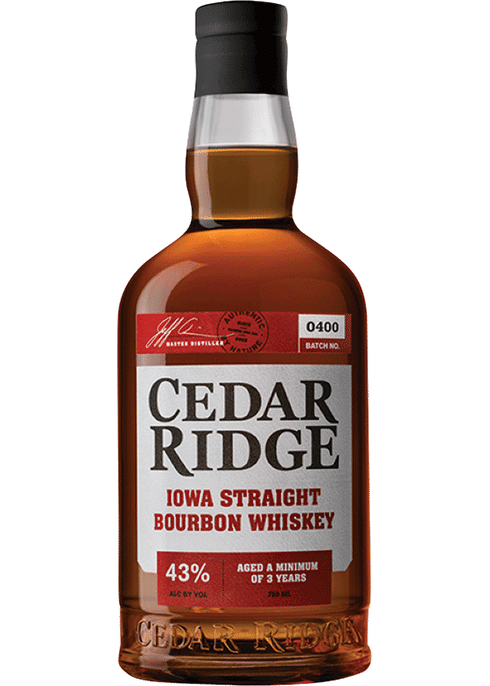 Cedar Ridge Iowa Small Batch Bourbon Whiskey 750ml from Sip N Burn Liquors - premium handcrafted bourbon with rich flavor and smooth finish.