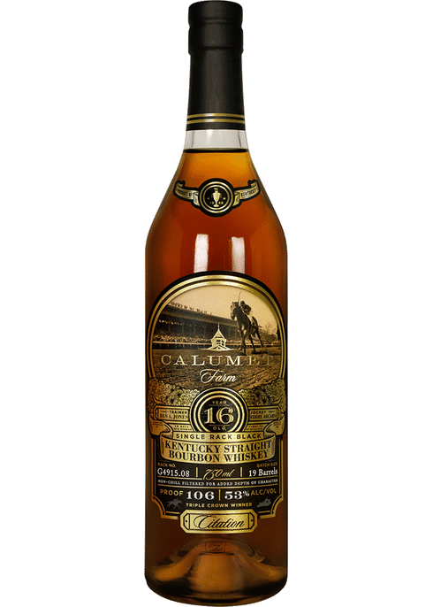 Calumet Farm 16-Year-Old Bourbon Whiskey 750ml bottle available at Sip N Burn Liquors, showcasing rich flavors and premium quality.