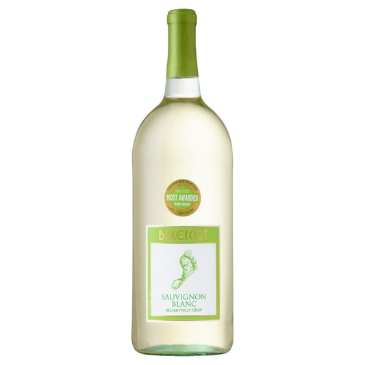 Barefoot Sauvignon Blanc 1.5L wine bottle available at Sip N Burn Liquors, perfect for any occasion with its crisp and refreshing taste.