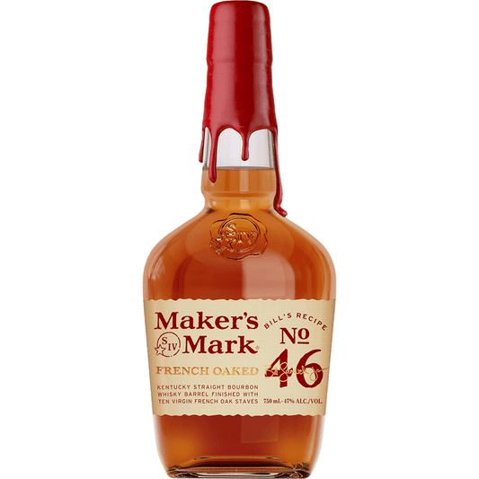 Maker's Mark 46 Kentucky Straight Bourbon Whiskey available at Sip N Burn Liquors, smooth and rich flavor profile, premium quality bourbon for whiskey enthusiasts.