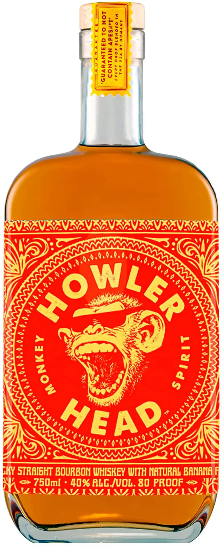 Howler Head KSB Banana Whiskey bottle available at Sip N Burn Liquors, featuring a unique banana flavor profile and vibrant packaging.