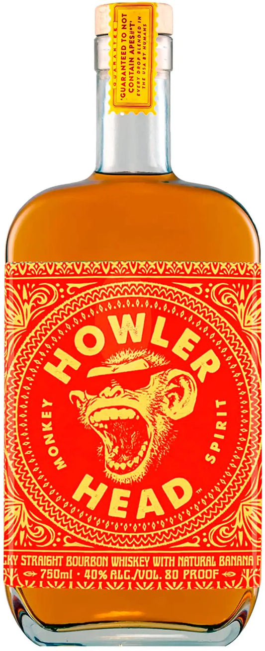 Howler Head KSB Banana Whiskey bottle available at Sip N Burn Liquors, featuring a unique banana flavor profile and vibrant packaging.