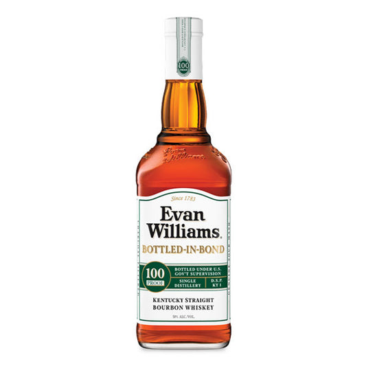 Evan Williams Bottled in Bond Bourbon 750ml available at Sip N Burn Liquors, premium bourbon whiskey with rich flavor and smooth finish.