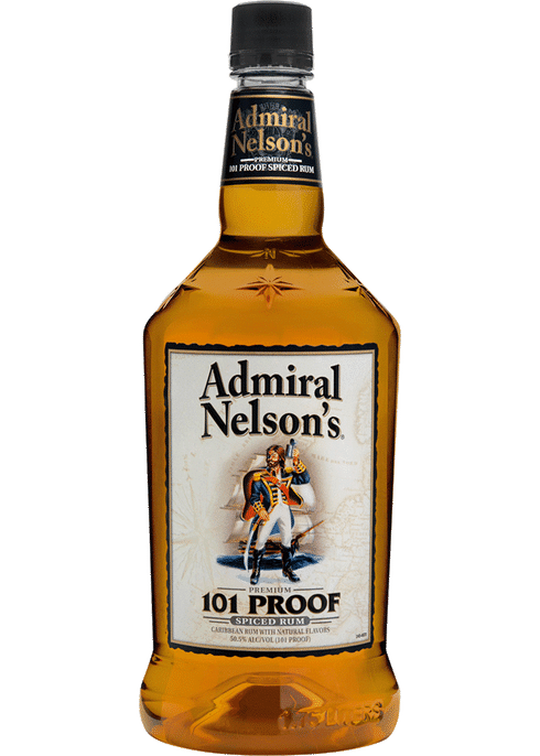 Admiral Nelson's Rum Spiced 101 Proof 750ml bottle from Sip N Burn Liquors, a top-quality spiced rum perfect for cocktails and sipping.