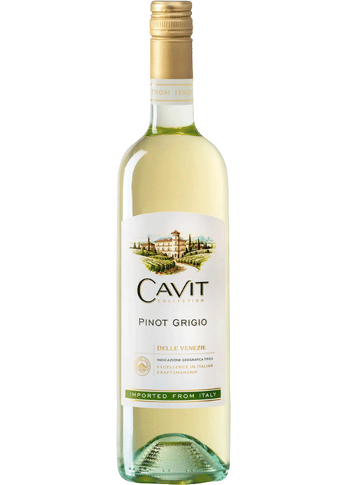 Cavit Pinot Grigio 750ml bottle available at Sip N Burn Liquors, perfect for wine enthusiasts seeking a refreshing white wine option.