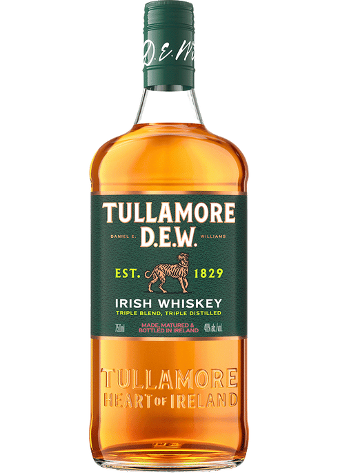 Tullamore D.E.W. Irish Whiskey 750ml bottle from Sip N Burn Liquors, smooth and rich blended Irish whiskey ideal for sipping or mixing.