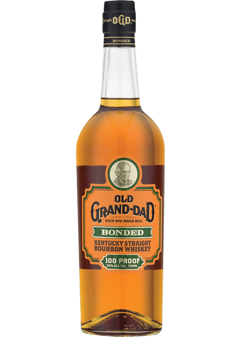 Old Grand-Dad Bonded 100 Proof Kentucky Straight Bourbon Whiskey available at Sip N Burn Liquors, premium quality bourbon with rich flavor and a smooth finish.