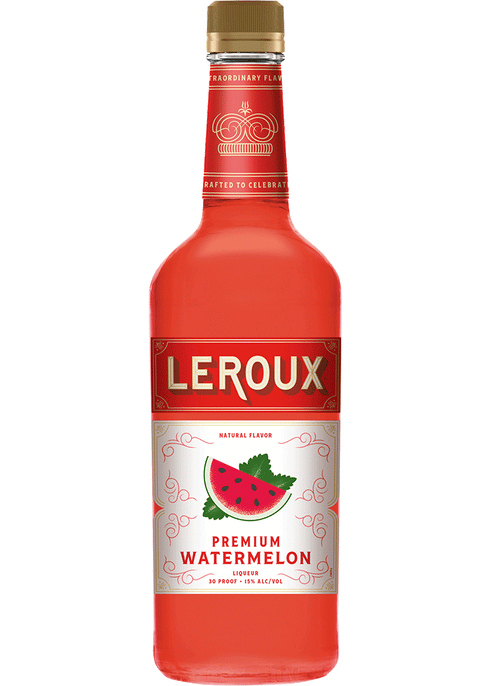 Leroux Watermelon liqueur from Sip N Burn Liquors, refreshing watermelon flavor in a stylish bottle