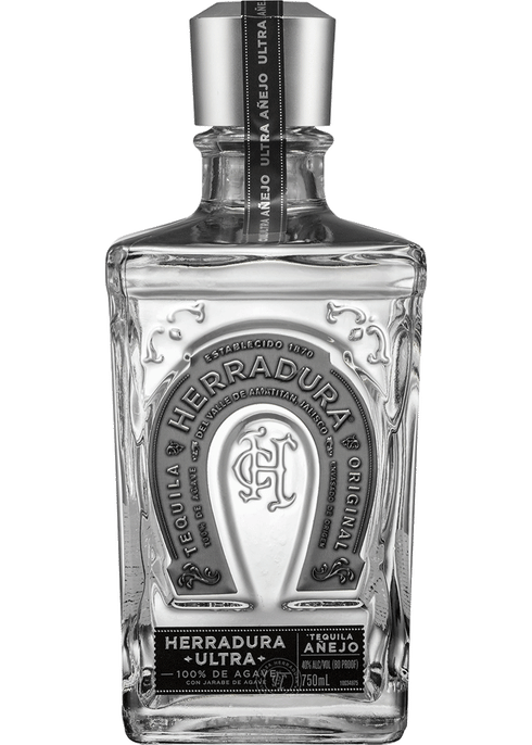 HerraDura Ultra Anejo tequila bottle available at Sip N Burn Liquors, featuring a rich amber color and unique flavor profile for discerning spirits enthusiasts.