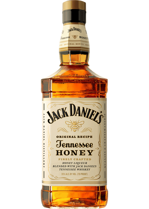 Jack Daniel's Honey Tennessee Whiskey bottle from Sip N Burn Liquors, featuring a rich amber color and a distinctive label highlighting the honey-infused flavor profile.