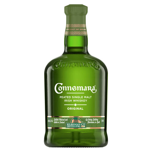 Connemara Original Peated Single Malt Irish Whiskey bottle on display at Sip N Burn Liquors, showcasing its unique smoky flavor and rich heritage.