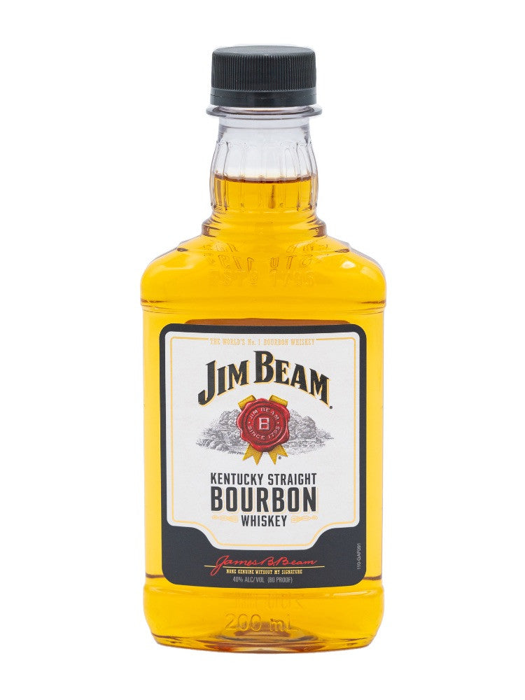 JIM BEAM bourbon whiskey bottle from Sip N Burn Liquors, featuring rich amber color and classic label design, perfect for cocktails and sipping.