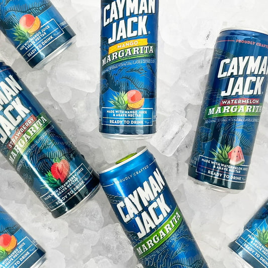 Cayman Jack Strawberry Margarita 24oz available at Sip N Burn Liquors, refreshing ready-to-drink cocktail perfect for summer celebrations.