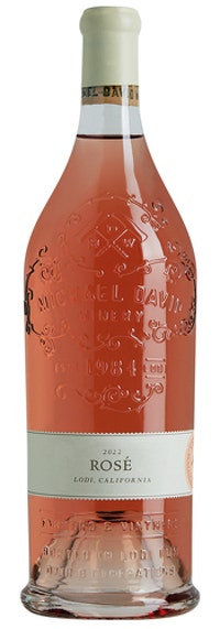 Michael David Winery Syrah Rose Lodi bottle displayed at Sip N Burn Liquors, featuring a vibrant pink hue and elegant label, perfect for any wine lover.