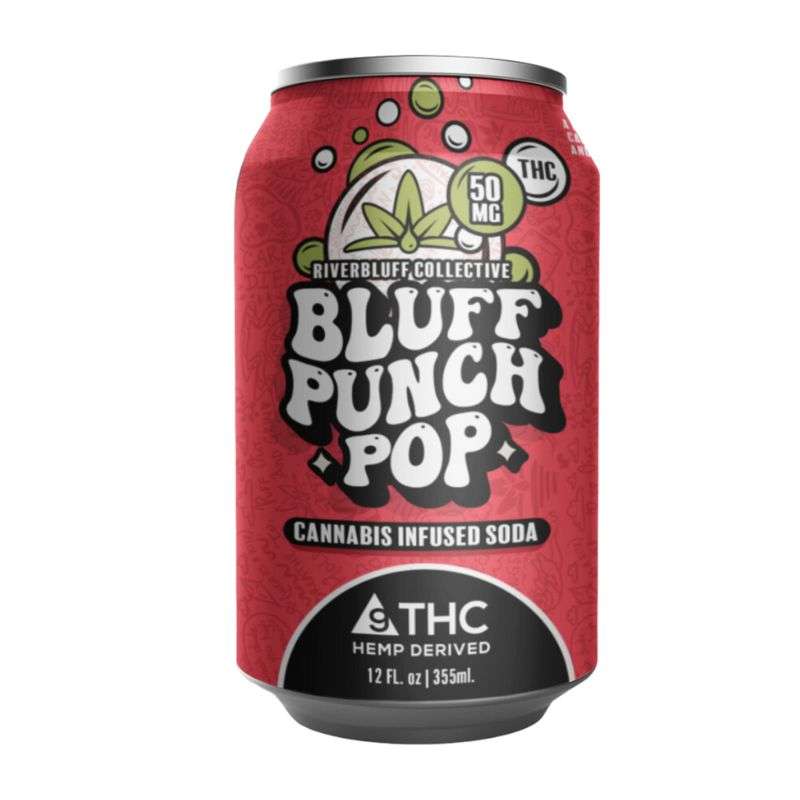 THC Bluff Punch Pop Red 4-pack available at Sip N Burn Liquors, refreshing cannabis-infused beverage for a perfect social outing.