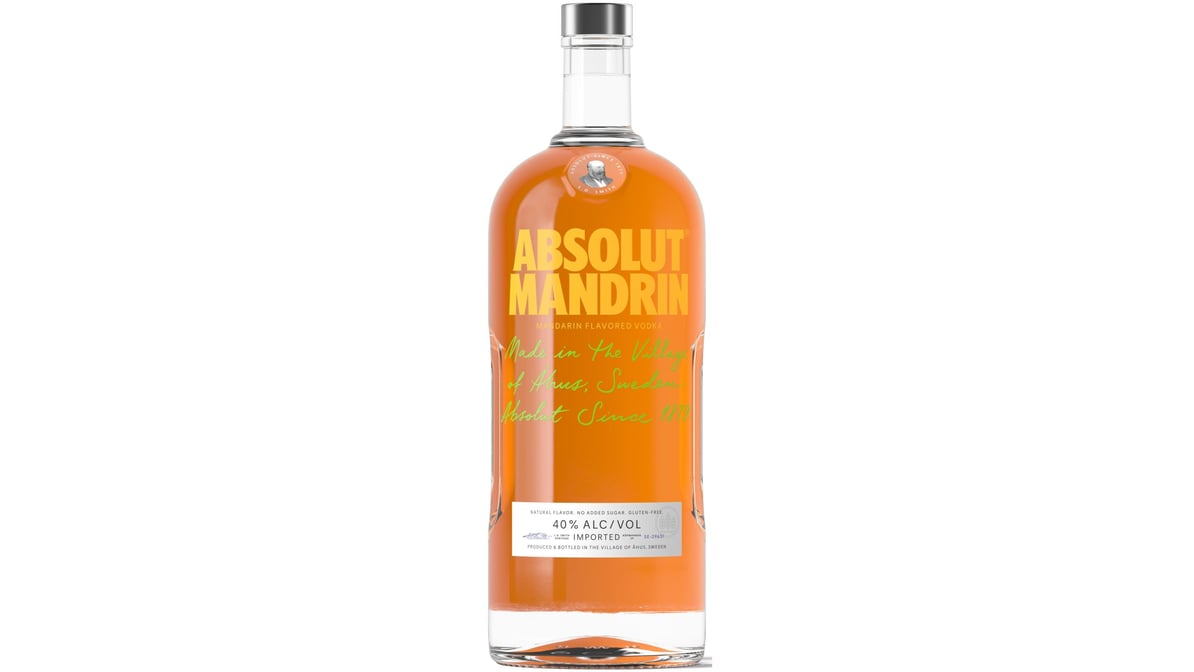 Absolut Mandarin Vodka bottle available at Sip N Burn Liquors, premium citrus-flavored vodka for cocktails and mixed drinks.