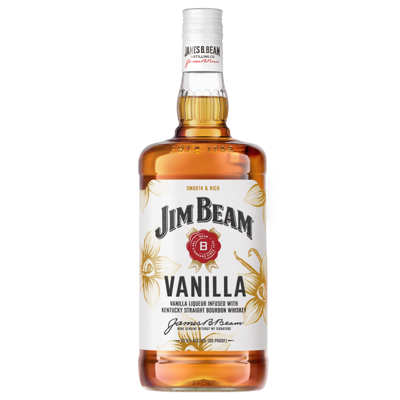 Jim Beam Vanilla Bourbon Whiskey 50 ml bottle available at Sip N Burn Liquors - a smooth blend of classic bourbon with rich vanilla flavor.