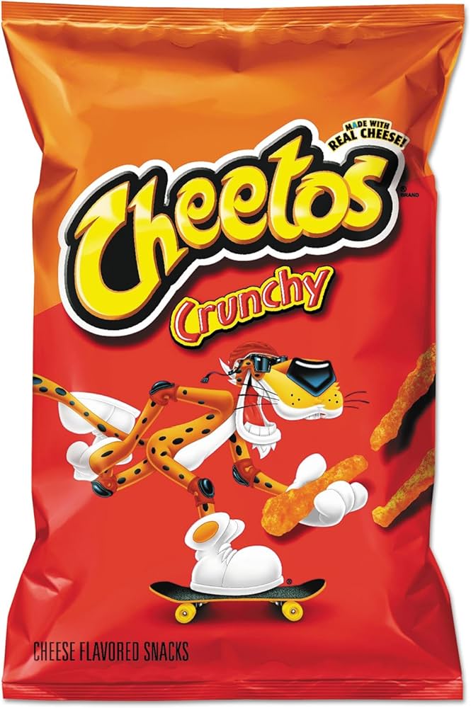 Cheetos Crunchy snack bags available at Sip N Burn Liquors, perfect for party munching and satisfying cravings.