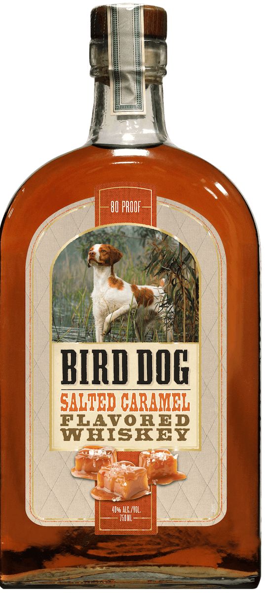 Bird Dog Whiskey Salted Caramel 750ml available at Sip N Burn Liquors, rich and sweet flavored whiskey perfect for sipping or mixing.