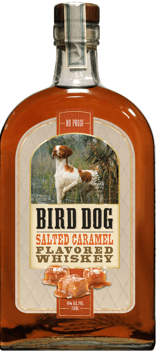 Bird Dog Whiskey Salted Caramel 750ml available at Sip N Burn Liquors, rich and sweet flavored whiskey perfect for sipping or mixing.