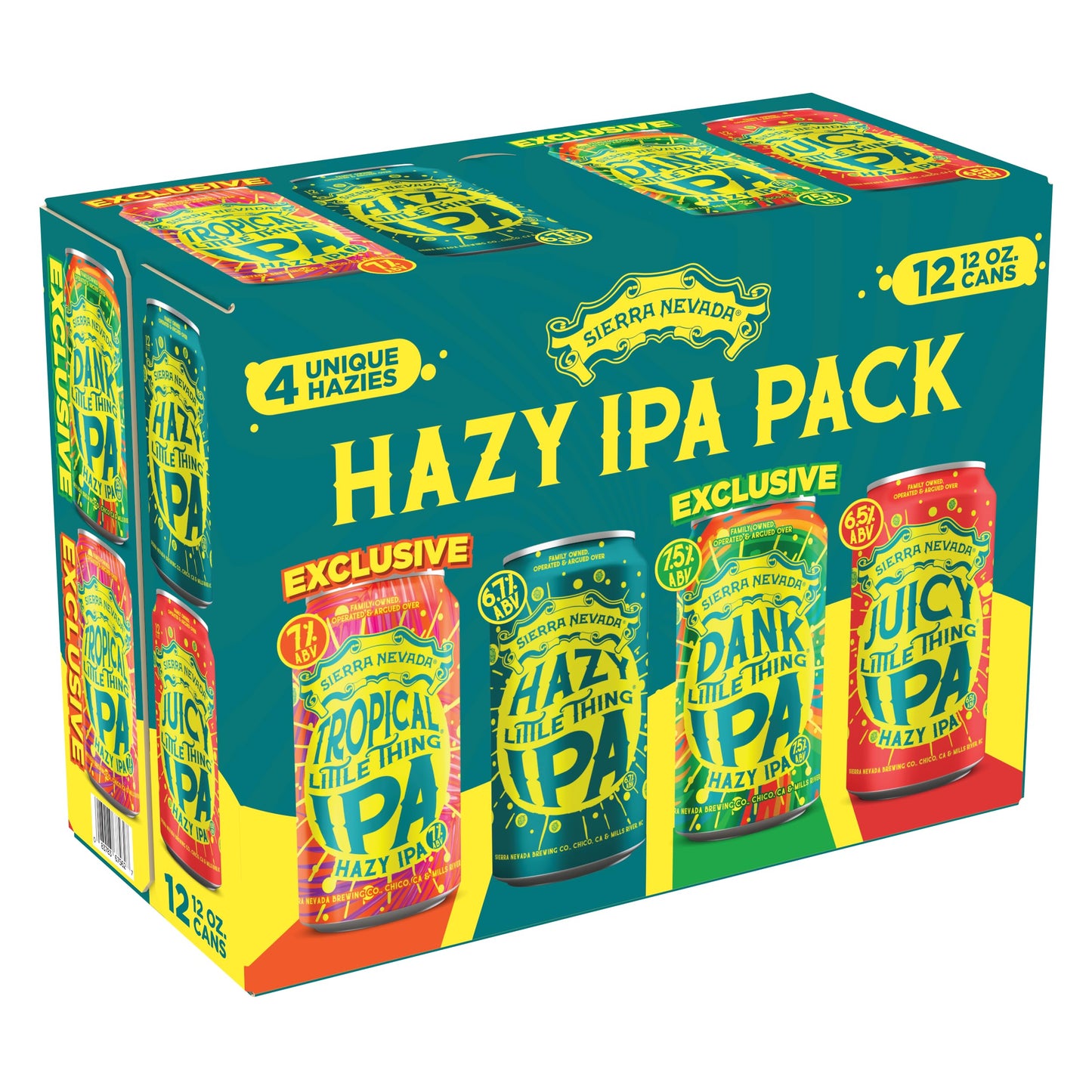 Sierra Nevada Little Things Hazy IPA Variety Pack featuring 12 pack cans, 12 fl oz each, available at Sip N Burn Liquors.