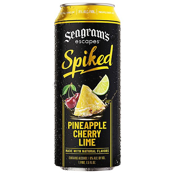 Seagrams Spiked Pineapple Cherry Lime 23.5oz available at Sip N Burn Liquors, refreshing flavor blend for a vibrant drink experience.