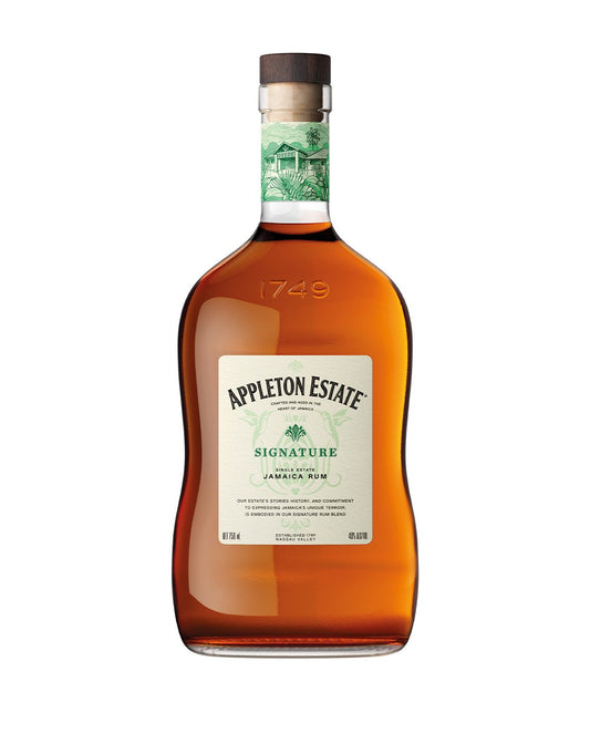 Appleton Estate Signature Blend Rum bottle displayed at Sip N Burn Liquors, showcasing rich amber color and iconic label perfect for cocktail enthusiasts.