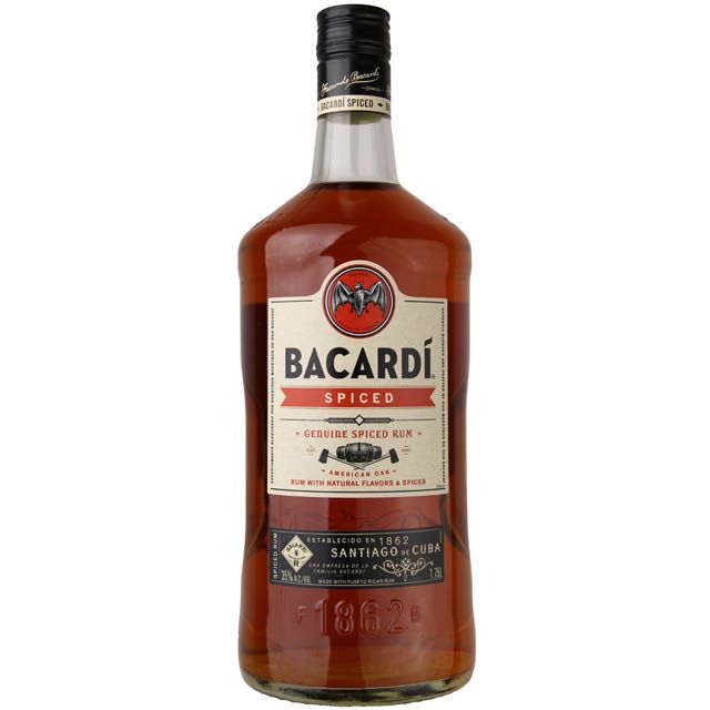 Bacardi Spiced Rum 1.75l bottle from Sip N Burn Liquors, premium spiced rum for cocktails and enjoyment