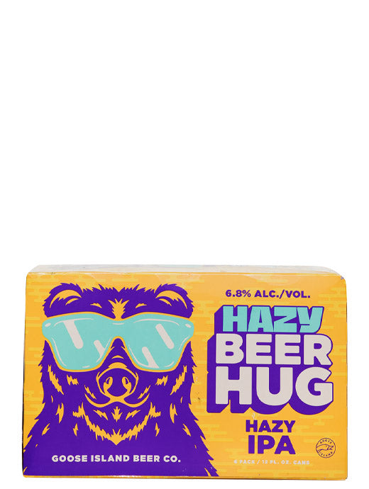 Goose Island Hazy Beer Hug Ale 6x 12oz Cans from Sip N Burn Liquors, featuring a refreshing hazy IPA packed with fruity hops and a smooth finish.