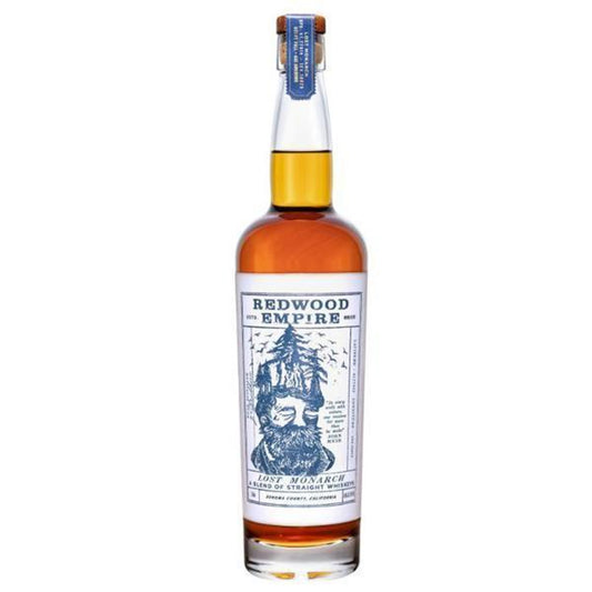 Redwood Empire Lost Monarch Straight Whiskey 750ml bottle available at Sip N Burn Liquors, premium American whiskey with rich flavors and smooth finish.