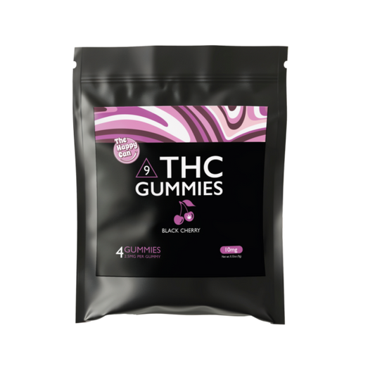 Happy Can Delta 9 THC Gummies Black Cherry from Sip N Burn Liquors - delicious cannabis-infused gummies for relaxation and enjoyment.