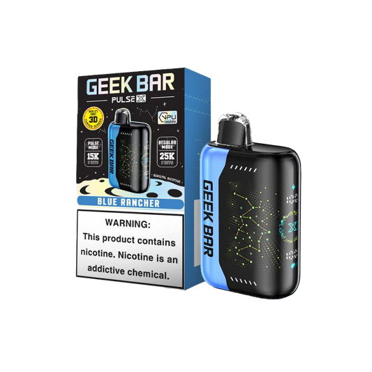 GEEK BAR PULSE X 25KPF Blue Rancher vaping device available at Sip N Burn Liquors