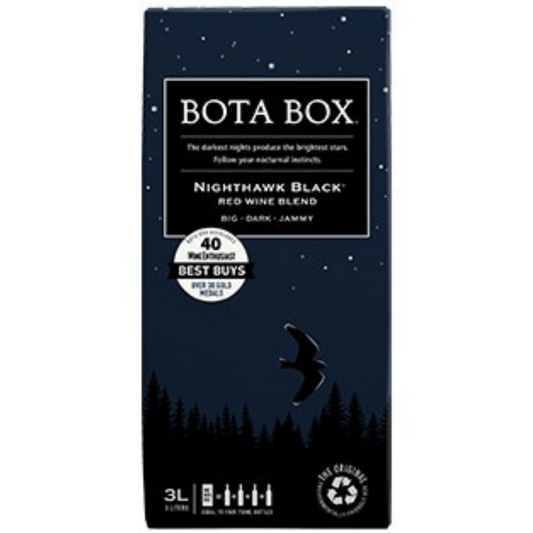 Bota Box Nighthawk Black Red Blend 3L from Sip N Burn Liquors - premium boxed wine perfect for gatherings and celebrations.