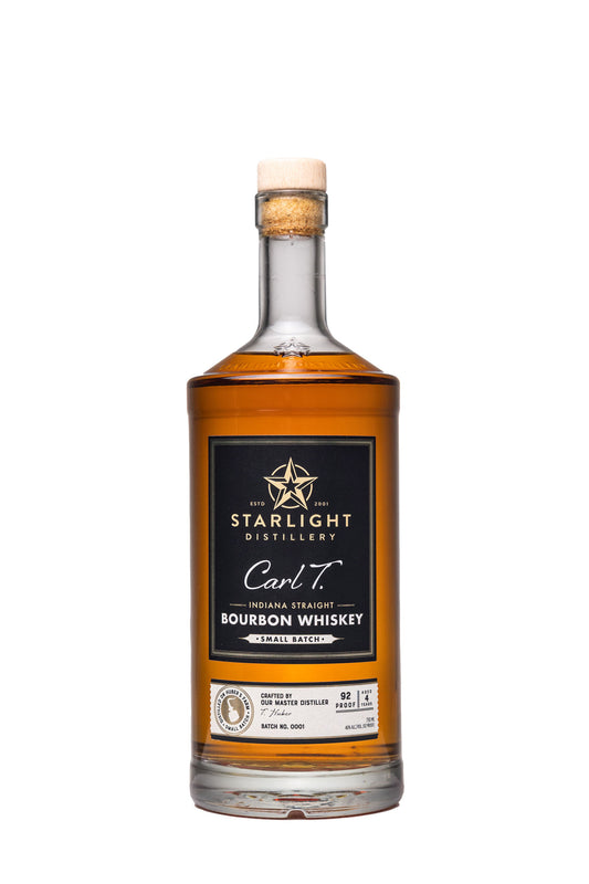 Huber Winery Starlight Distillery Carl T Year Old Straight Bourbon Whiskey 750ml available at Sip N Burn Liquors, premium bourbon with rich flavors and smooth finish.